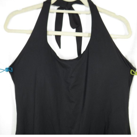 Halara Black Halter Tie 2 in 1 Dress, Shorts, Pockets, Bra - Picture 5 of 10